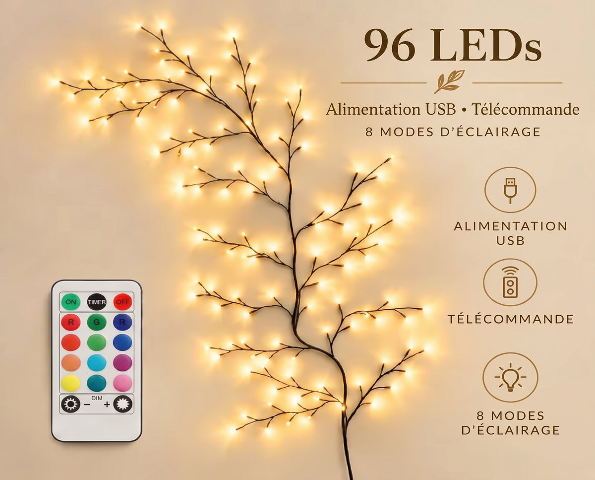 Branches Lumineuses Scintillantes – Éclairage LED d'Ambiance pour la Maison