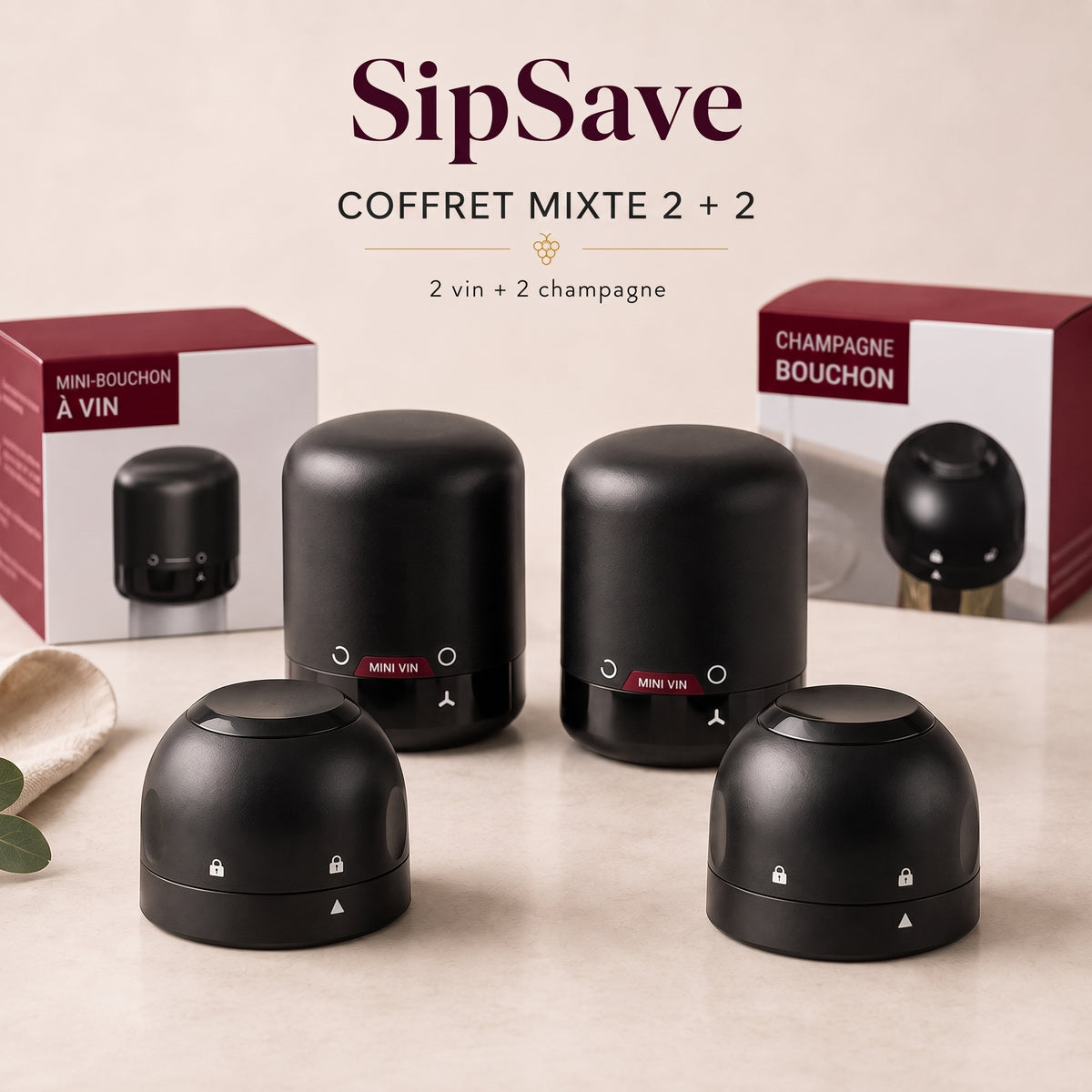 VinoSave – Version classique idéale pour préserver les arômes de vos vins rouges, blancs et rosés