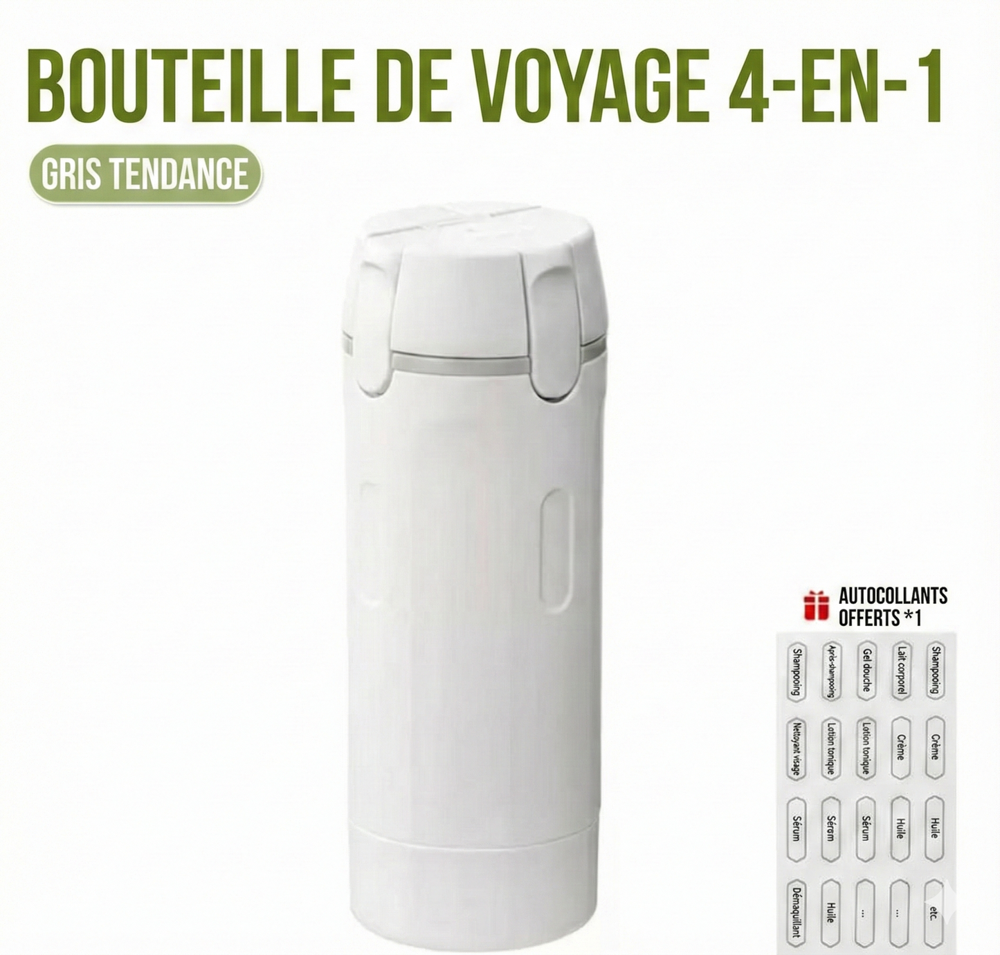 Set de Bouteilles de Voyage 4-en-1 – Solution Compacte & Anti-Fuite – Accessoire Indispensable pour Trousse de Toilette