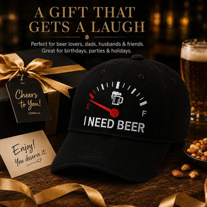 BeerGauge – Casquette Humour Broderie I Need Beer