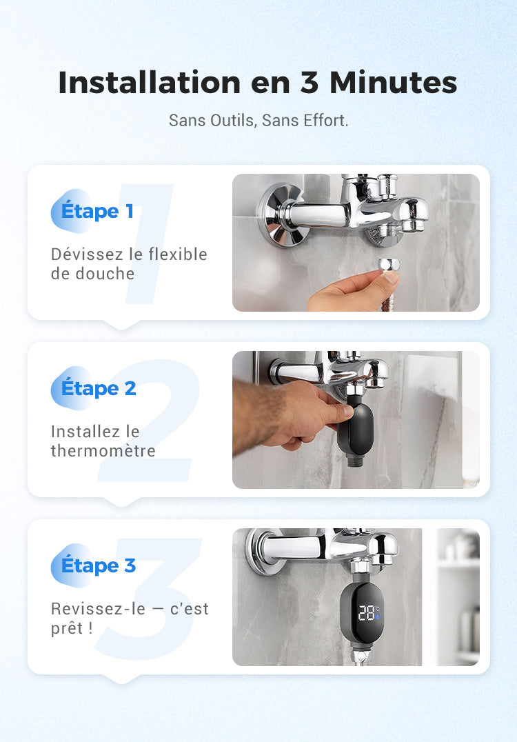 Thermomètre de Douche - Plus de devinettes – Affichage instantané