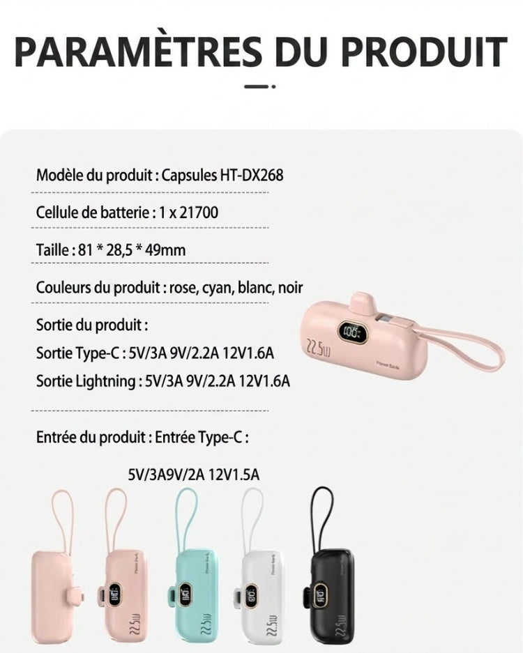 PocketPower 22.5W – La mini batterie externe ultra-compacte pour une charge rapide toujours à portée de main