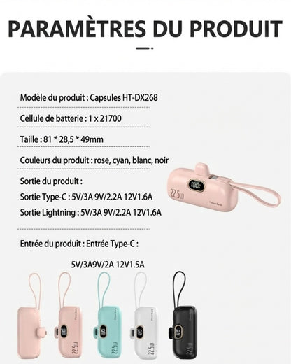 PocketPower 22.5W – La mini batterie externe ultra-compacte pour une charge rapide toujours à portée de main