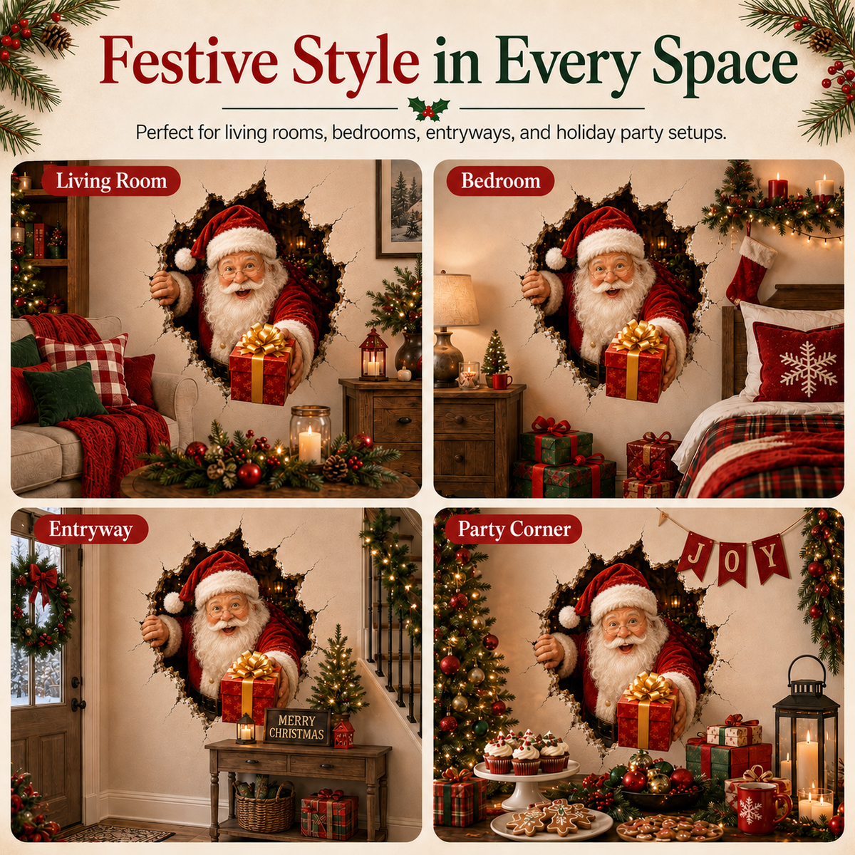 MagicWall – Le sticker mural 3D effet trompe-l'œil de Noël