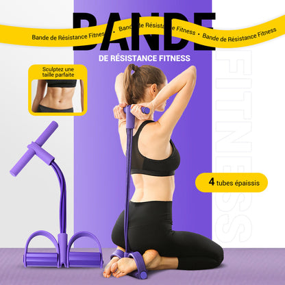 CorePull 4X – L'élastique à pédales renforcé à 4 tubes pour sculpter votre corps à domicile