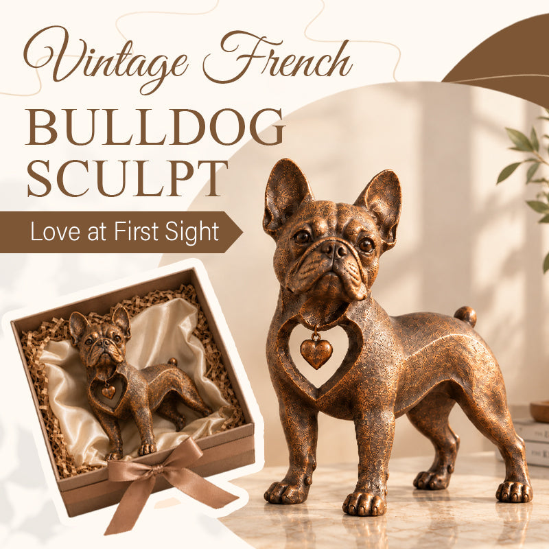 Sculpture de Bouledogue Français de style rétro classique – Un véritable coup de cœur