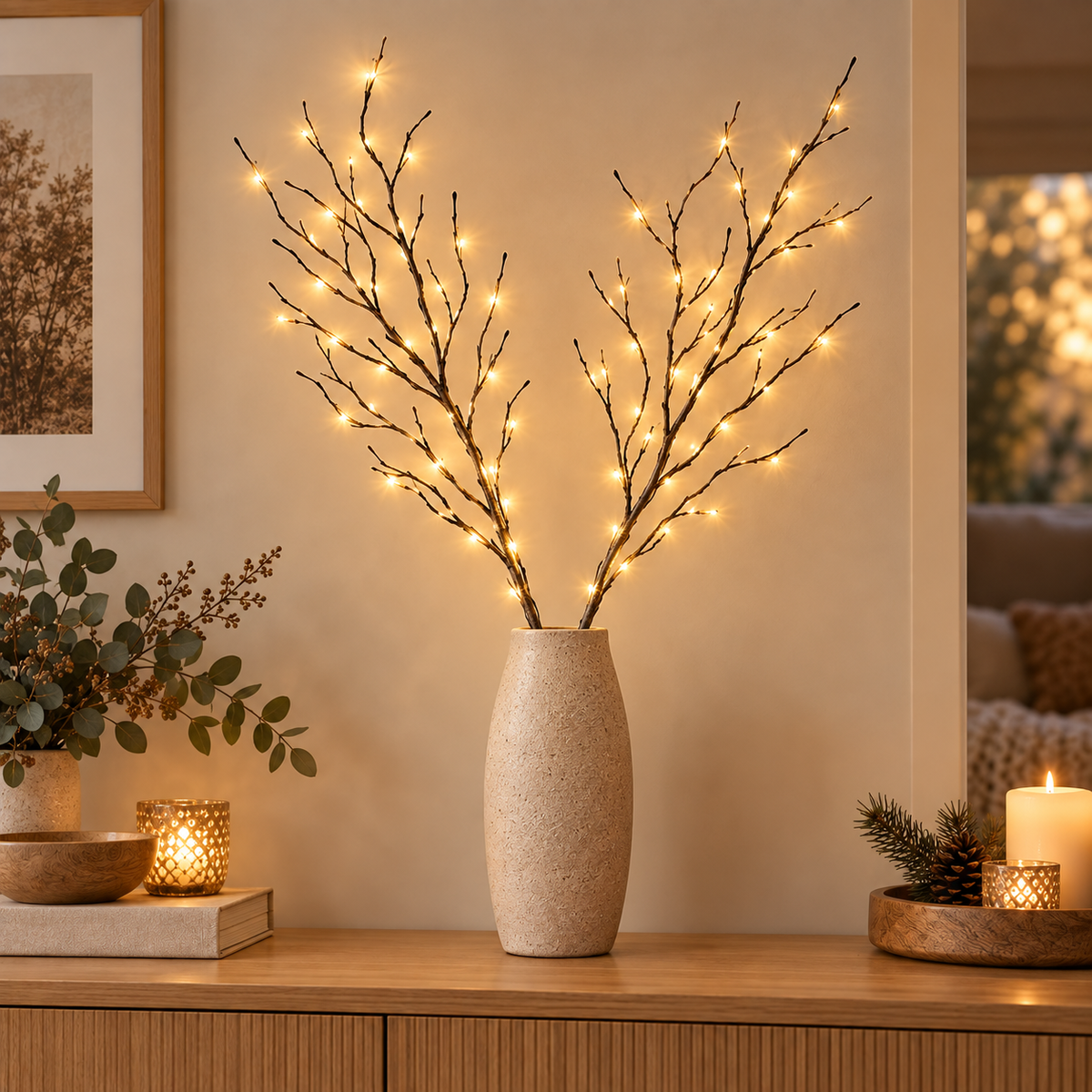 LumiGlow  LED – Les finitions bouleau ou marron s'harmonisent parfaitement avec vos plantes, créant un style unique.