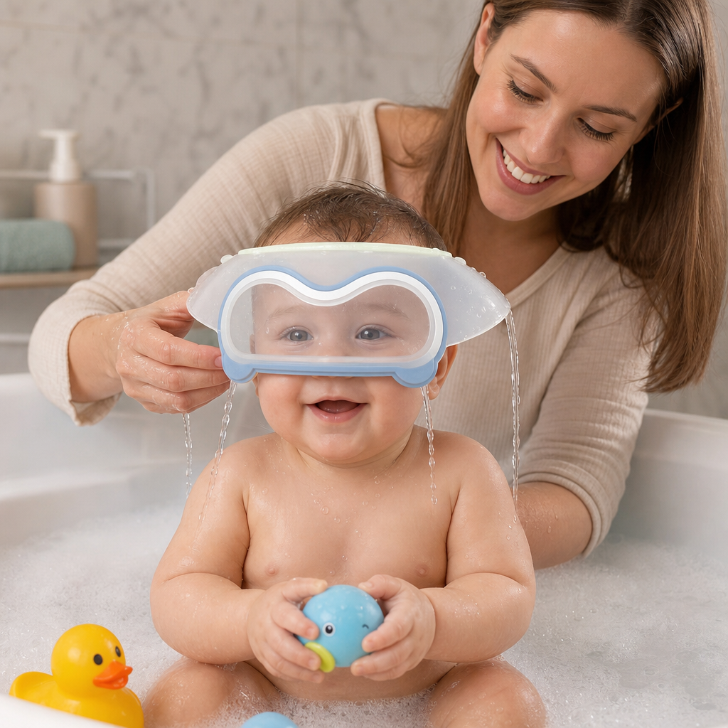 BathShield – La visière de bain protectrice ajustable pour bébé