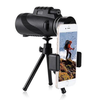 Télescope monoculaire HD avec support pour téléphone – Zoom 40x60, idéal pour l'observation des oiseaux et la chasse