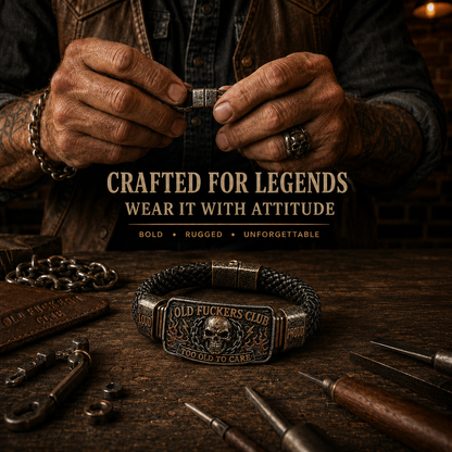 BikerClub Rebel – Le bracelet en cuir & métal au style biker affirmé