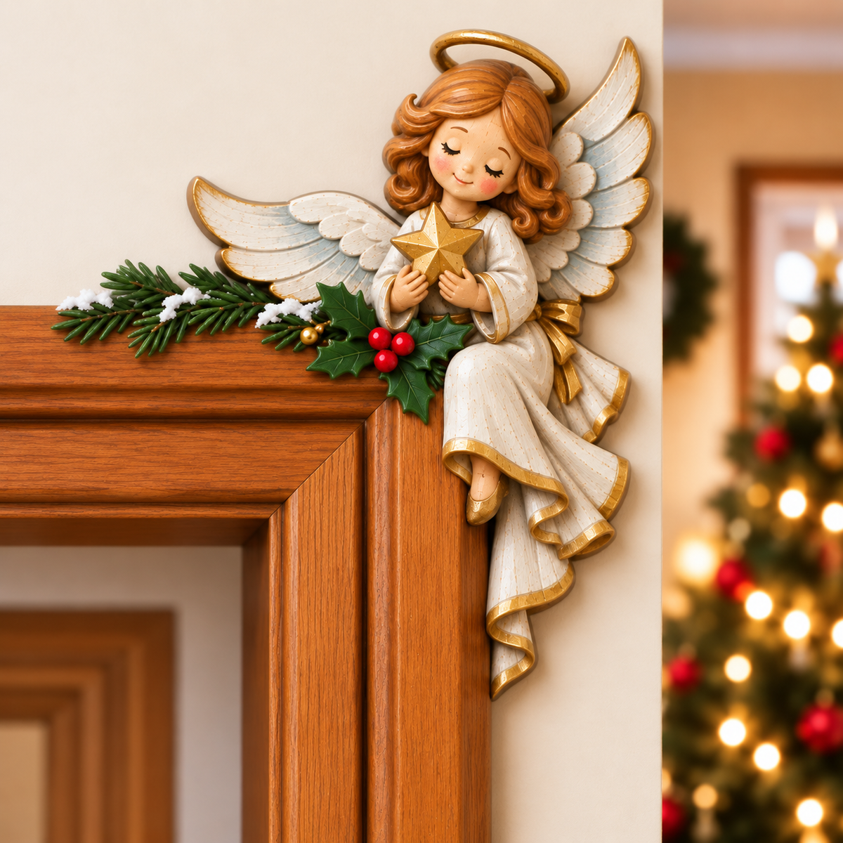 CornerMagic – Décoration de Noël pour coin de porte ， Apportez la magie des fêtes dans votre maison