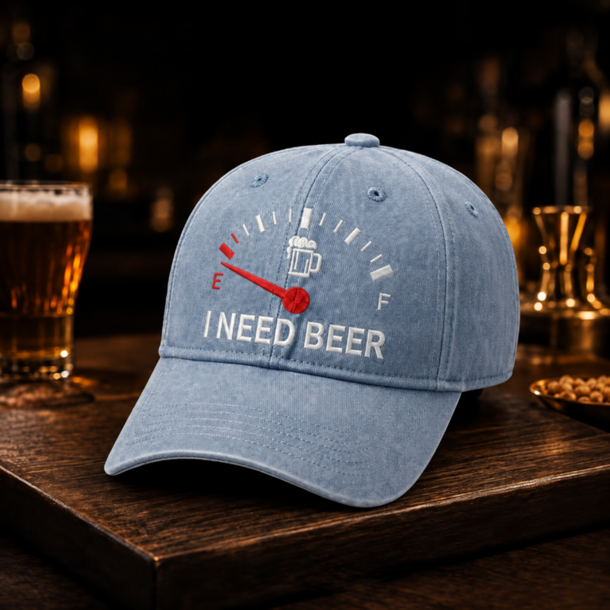 BeerGauge – Casquette Humour Broderie I Need Beer