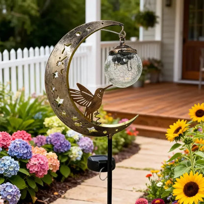 LunarGlow Pro – La lampe solaire lune et colibri pour illuminer votre jardin