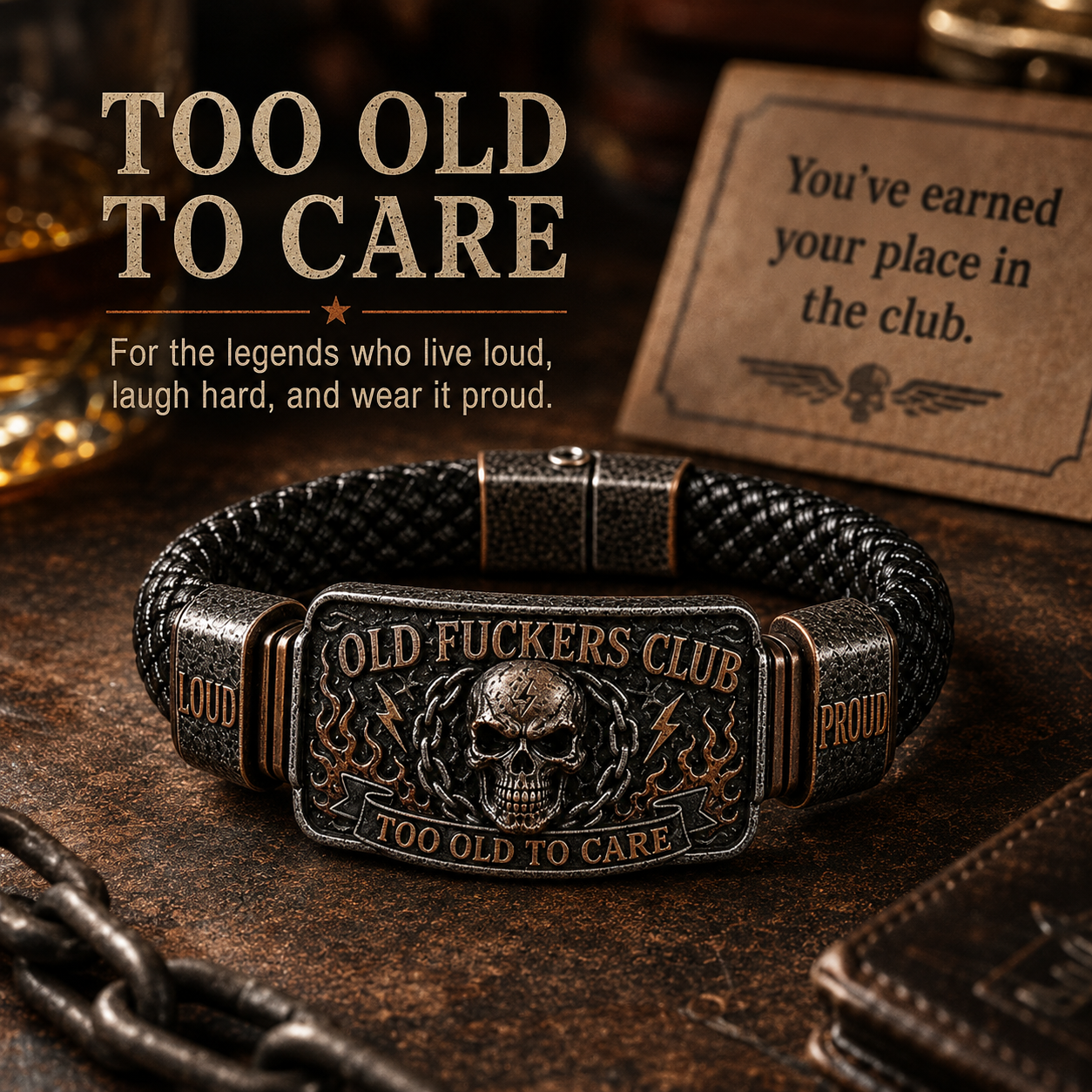 BikerClub Rebel – Le bracelet en cuir & métal au style biker affirmé