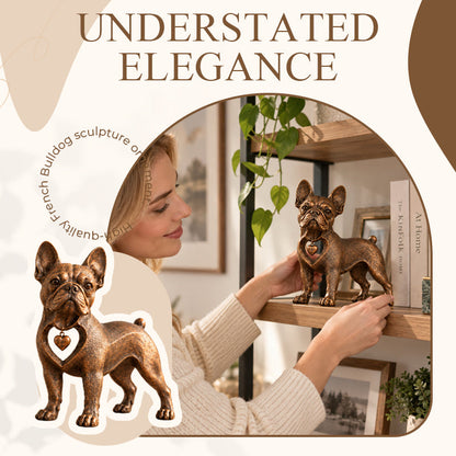 Sculpture de Bouledogue Français de style rétro classique – Un véritable coup de cœur