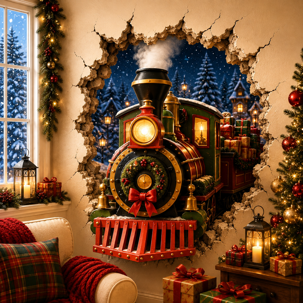 MagicWall – Le sticker mural 3D effet trompe-l'œil de Noël