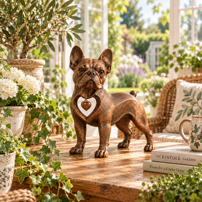 Sculpture de Bouledogue Français de style rétro classique – Un véritable coup de cœur