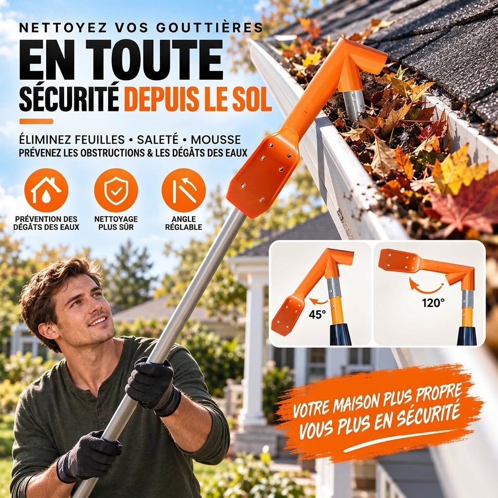 TryggRens – Nettoyez vos gouttières depuis le sol