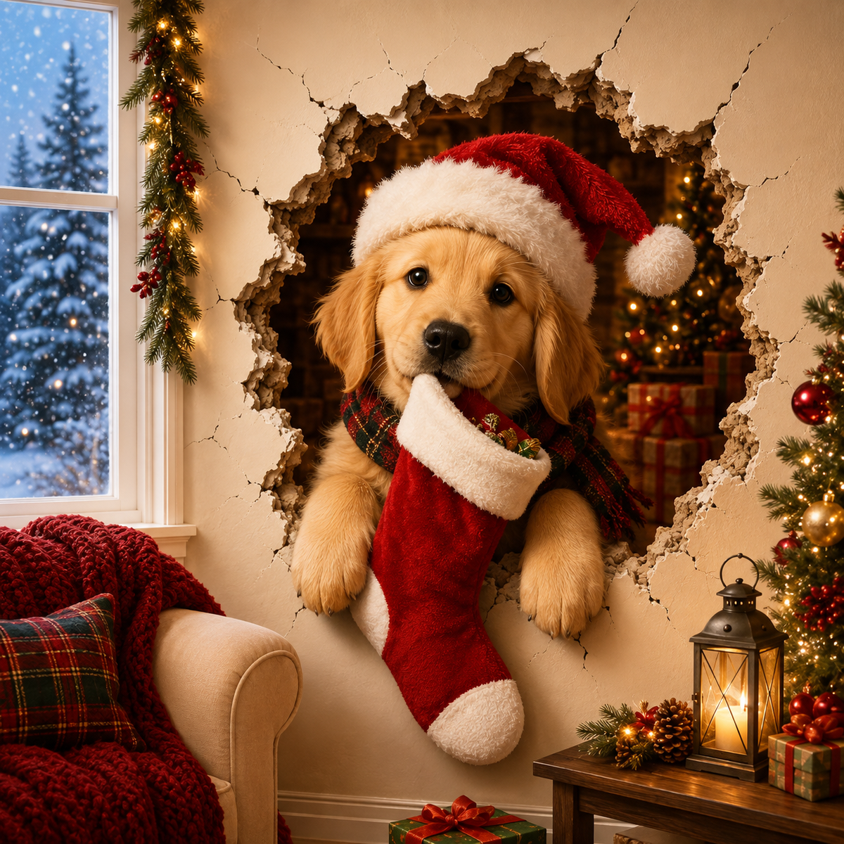 MagicWall – Le sticker mural 3D effet trompe-l'œil de Noël