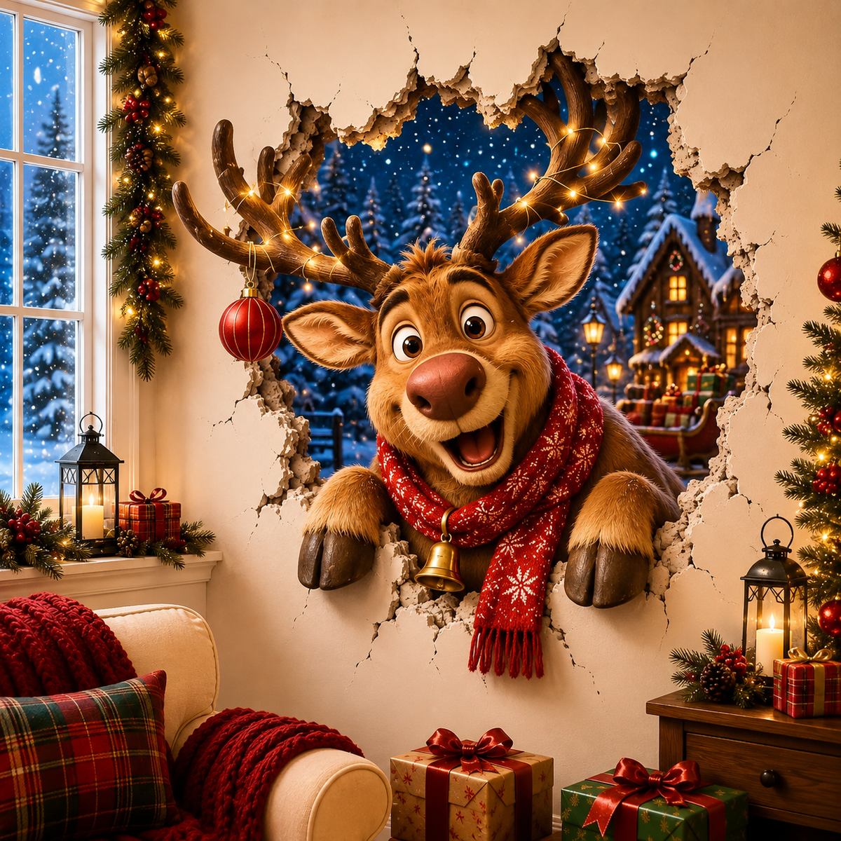 MagicWall – Le sticker mural 3D effet trompe-l'œil de Noël