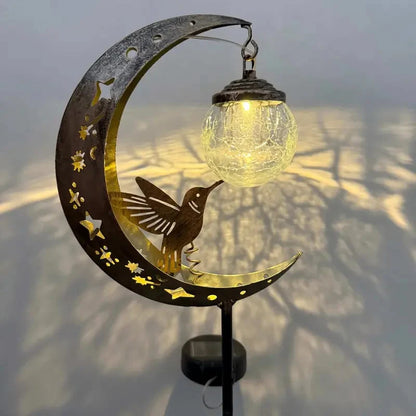 LunarGlow Pro – La lampe solaire lune et colibri pour illuminer votre jardin