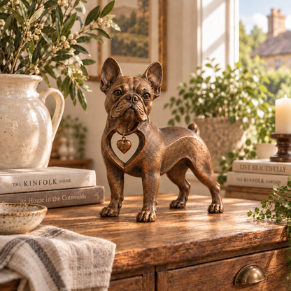 Sculpture de Bouledogue Français de style rétro classique – Un véritable coup de cœur