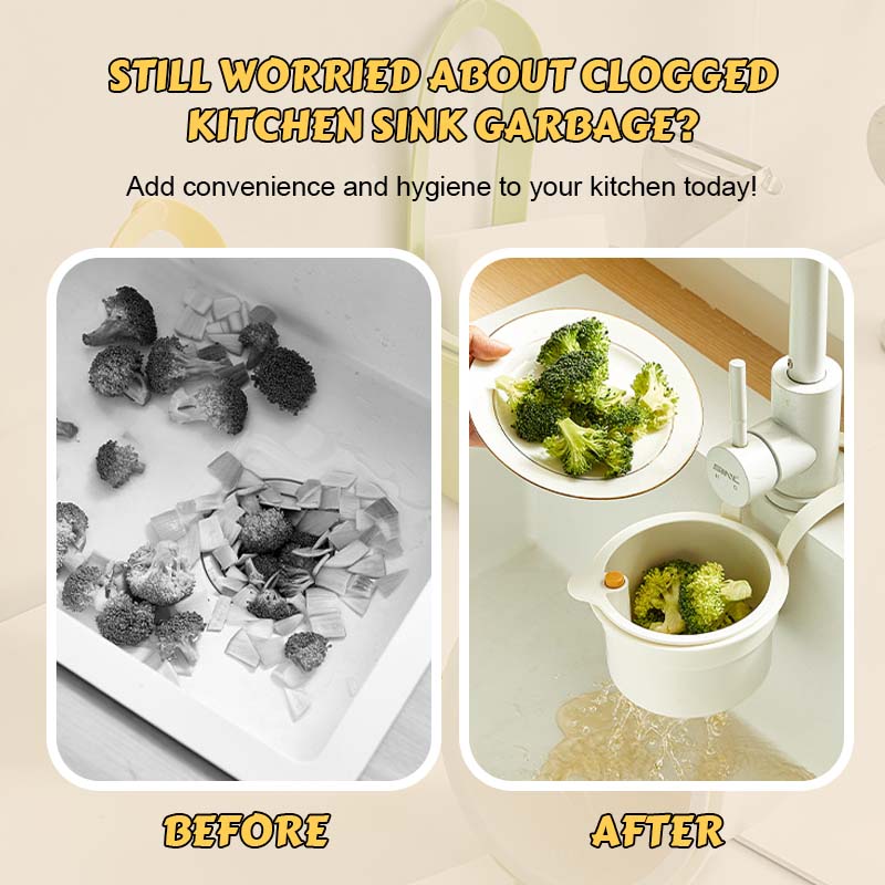 OmniDrain™ – Panier multifonction 2-en-1 : filtration et rangement intégré.