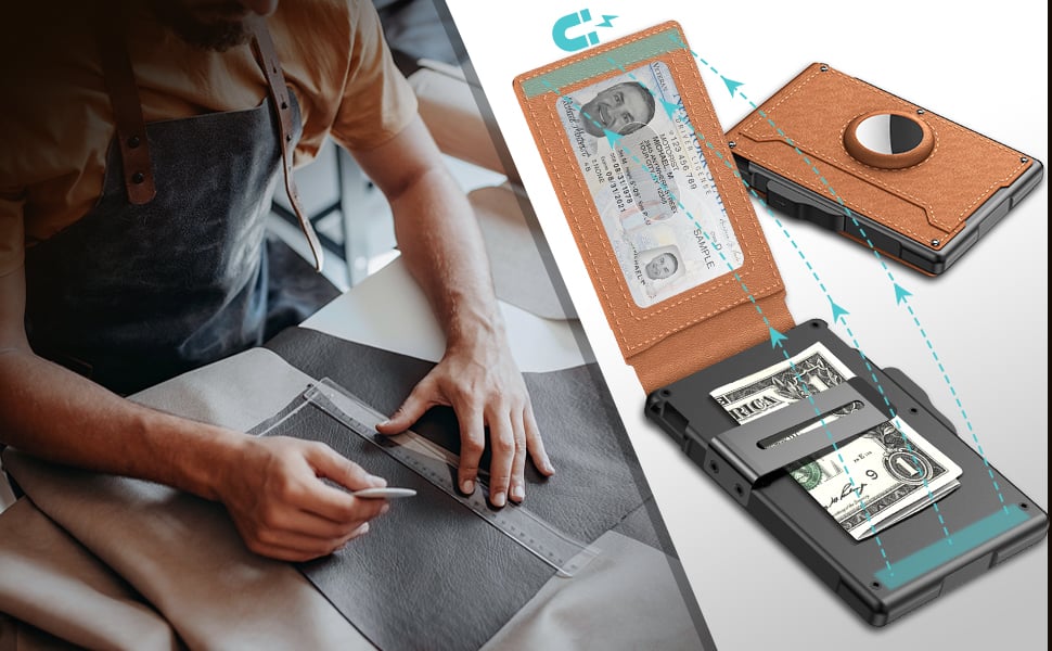 AirTrack™ – Portefeuille intelligent avec éjection fluide et slot AirTag