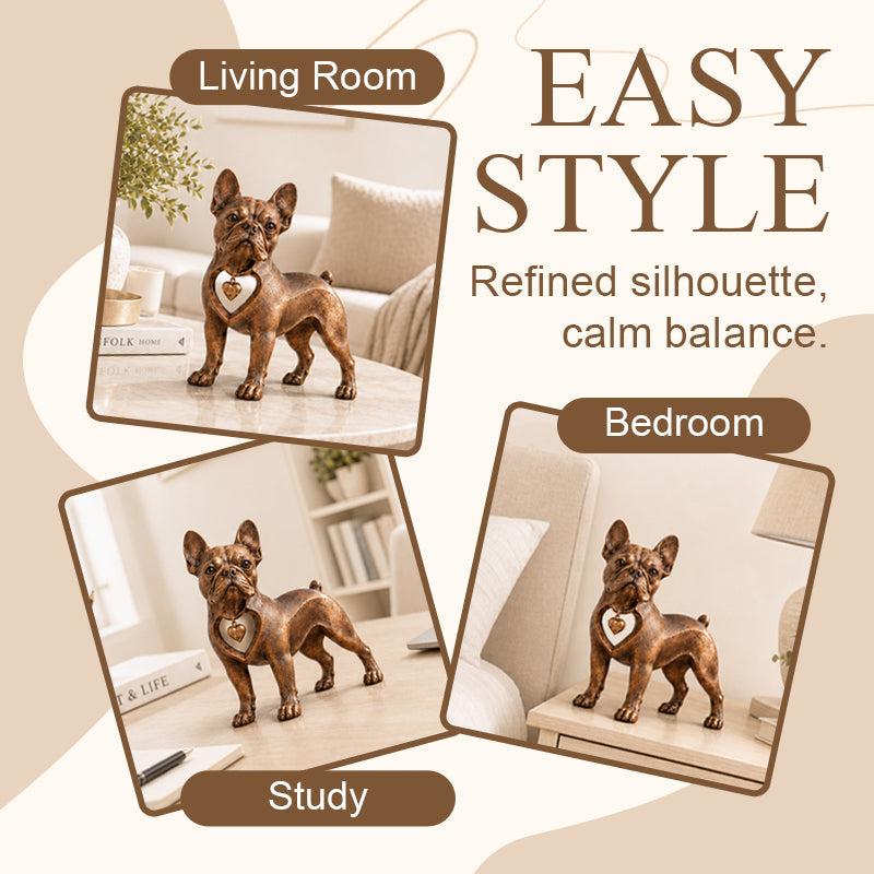 Sculpture de Bouledogue Français de style rétro classique – Un véritable coup de cœur