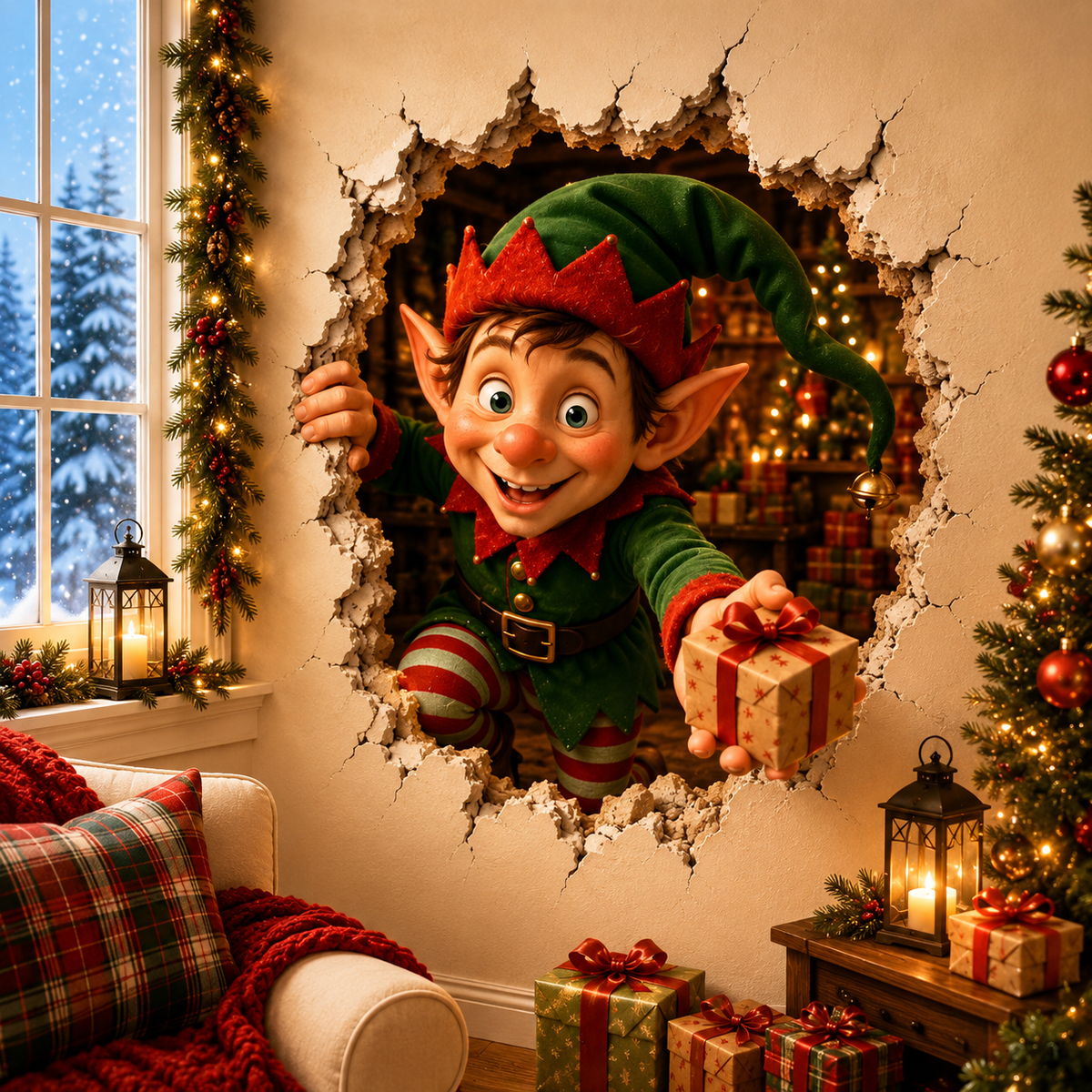 MagicWall – Le sticker mural 3D effet trompe-l'œil de Noël