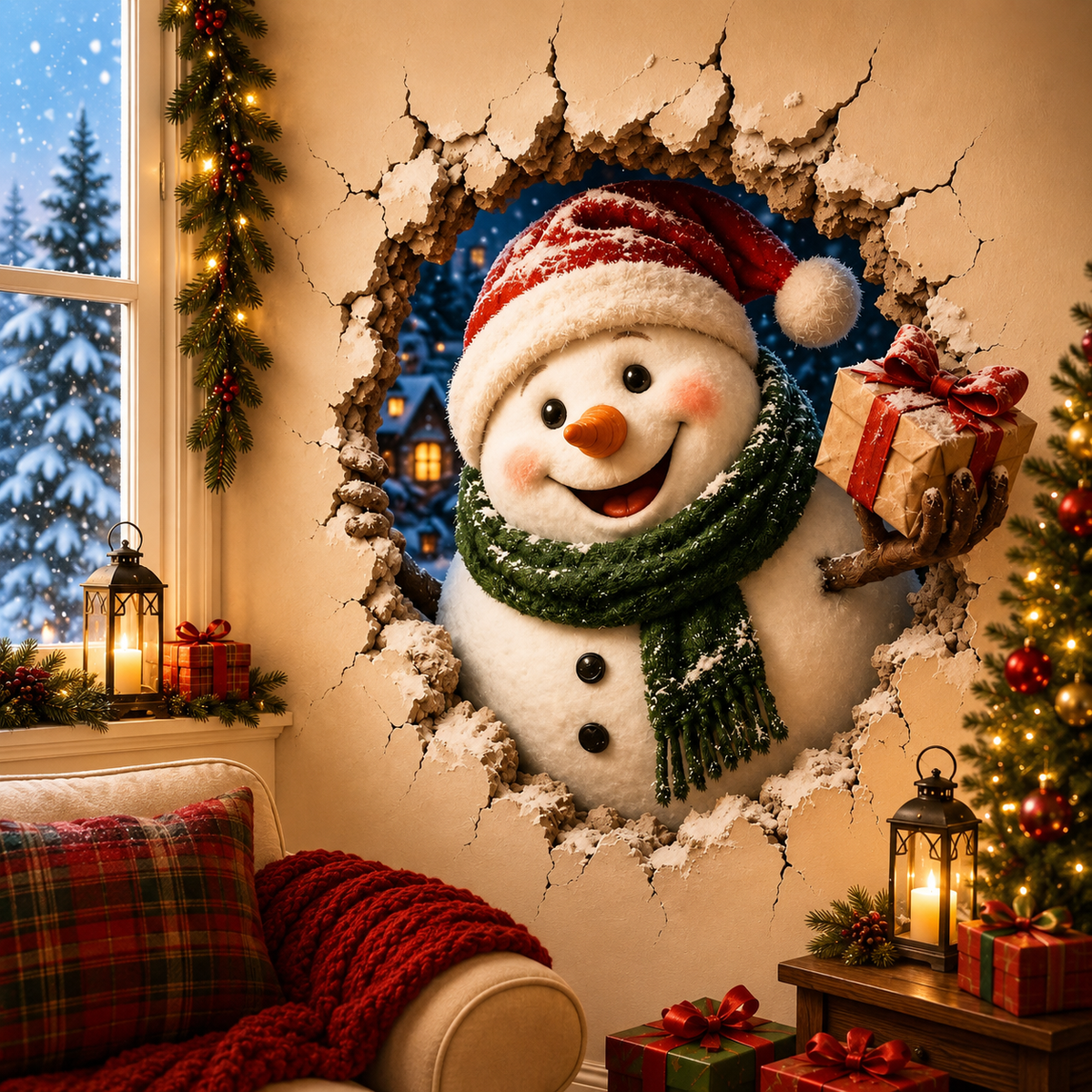 MagicWall – Le sticker mural 3D effet trompe-l'œil de Noël
