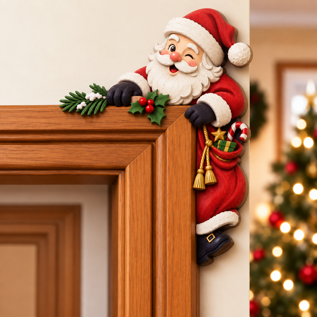 CornerMagic – Décoration de Noël pour coin de porte ， Apportez la magie des fêtes dans votre maison