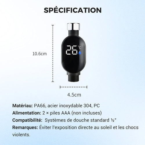 Thermomètre de Douche - Plus de devinettes – Affichage instantané