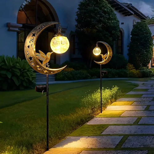 LunarGlow Pro – La lampe solaire lune et colibri pour illuminer votre jardin