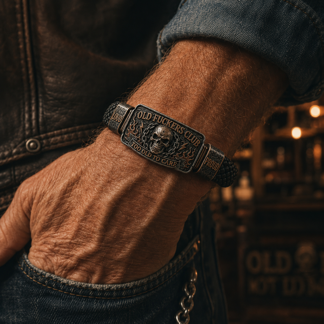 BikerClub Rebel – Le bracelet en cuir & métal au style biker affirmé