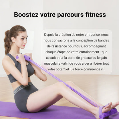CorePull 4X – L'élastique à pédales renforcé à 4 tubes pour sculpter votre corps à domicile