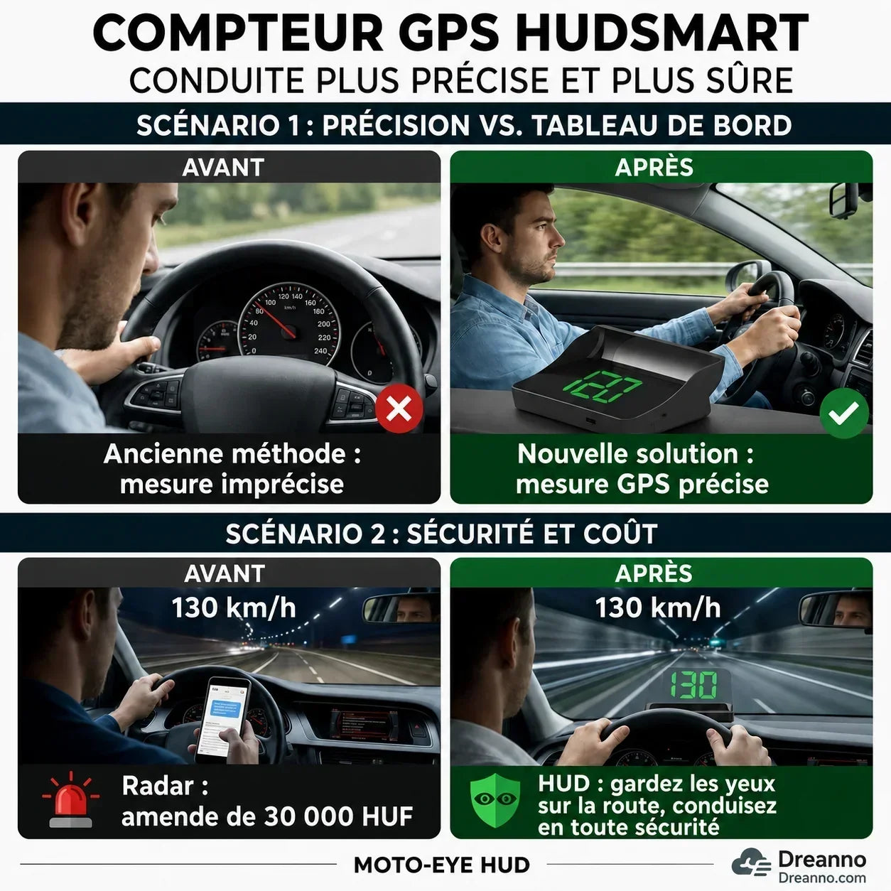 ClearSpeed – Compteur numérique parfaitement clair pour une lecture instantanée de la vitesse, de jour comme de nuit