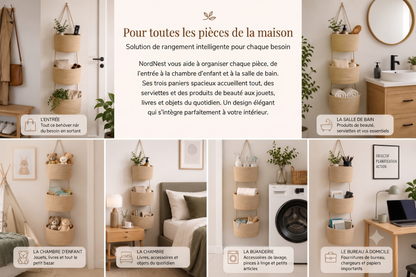 NordNest – Le panier de rangement suspendu en coton naturel