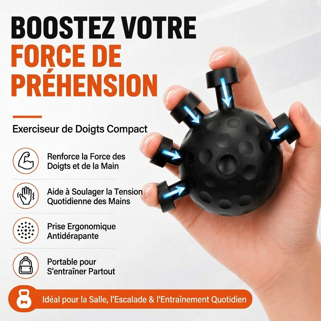 GripPower – Appareil de musculation ciblant les muscles de la main pour renforcer efficacement votre prise et le contrôle de vos doigts