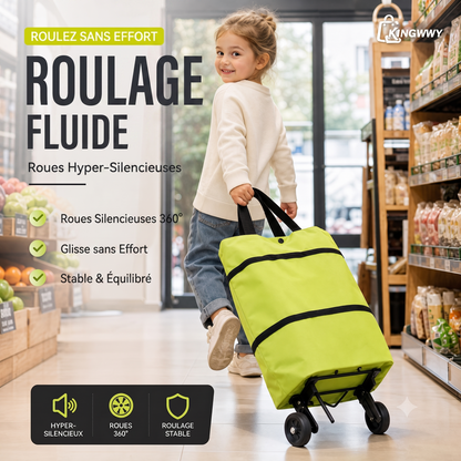 CabaFold – Sac de rangement pliable 2 en 1, capacité de 23 litres，Se transforme en trolley léger