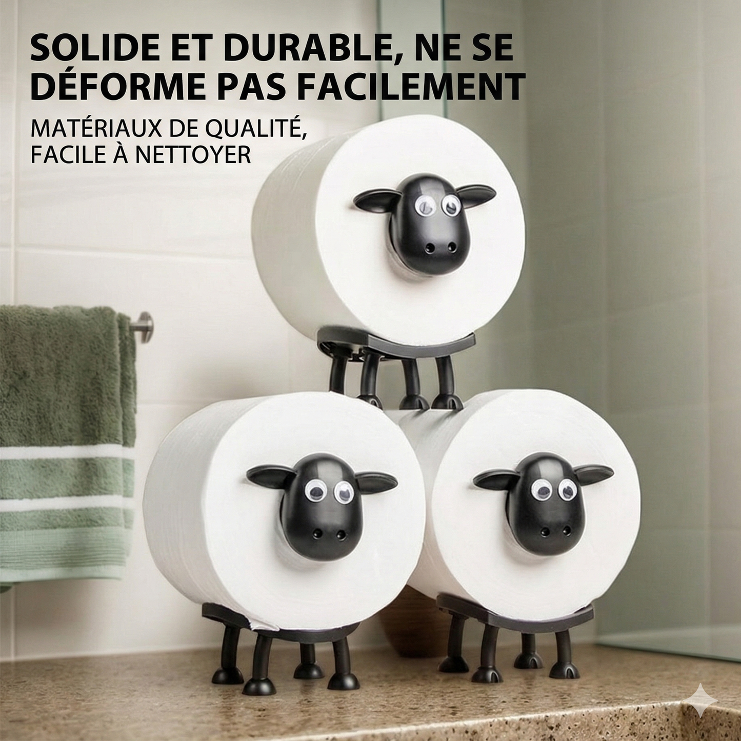 MoutonChic™ – L’accessoire ludique qui donne du caractère à votre foyer  （Lot de 3 pièces）