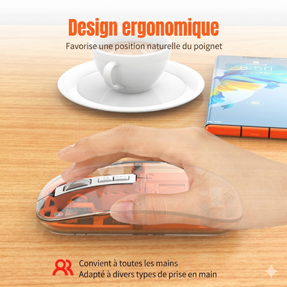 ClickMaster Pro™ – La souris mécanique silencieuse à trois modes de connexion