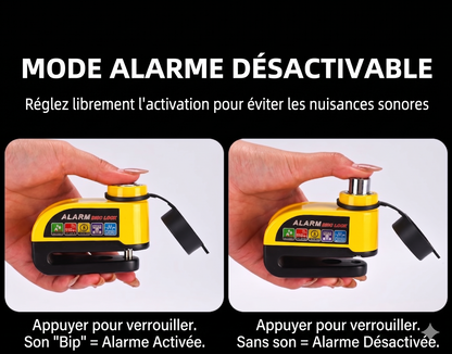 SafeRide 360 – Étanche et résistant à l'effraction, convient aux motos, vélos et scooters. Équipé d'une fonction d'alarme pour une sécurité optimale.