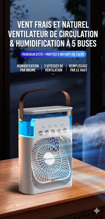 MistBreeze Pro – Le ventilateur humidificateur à brume glacée