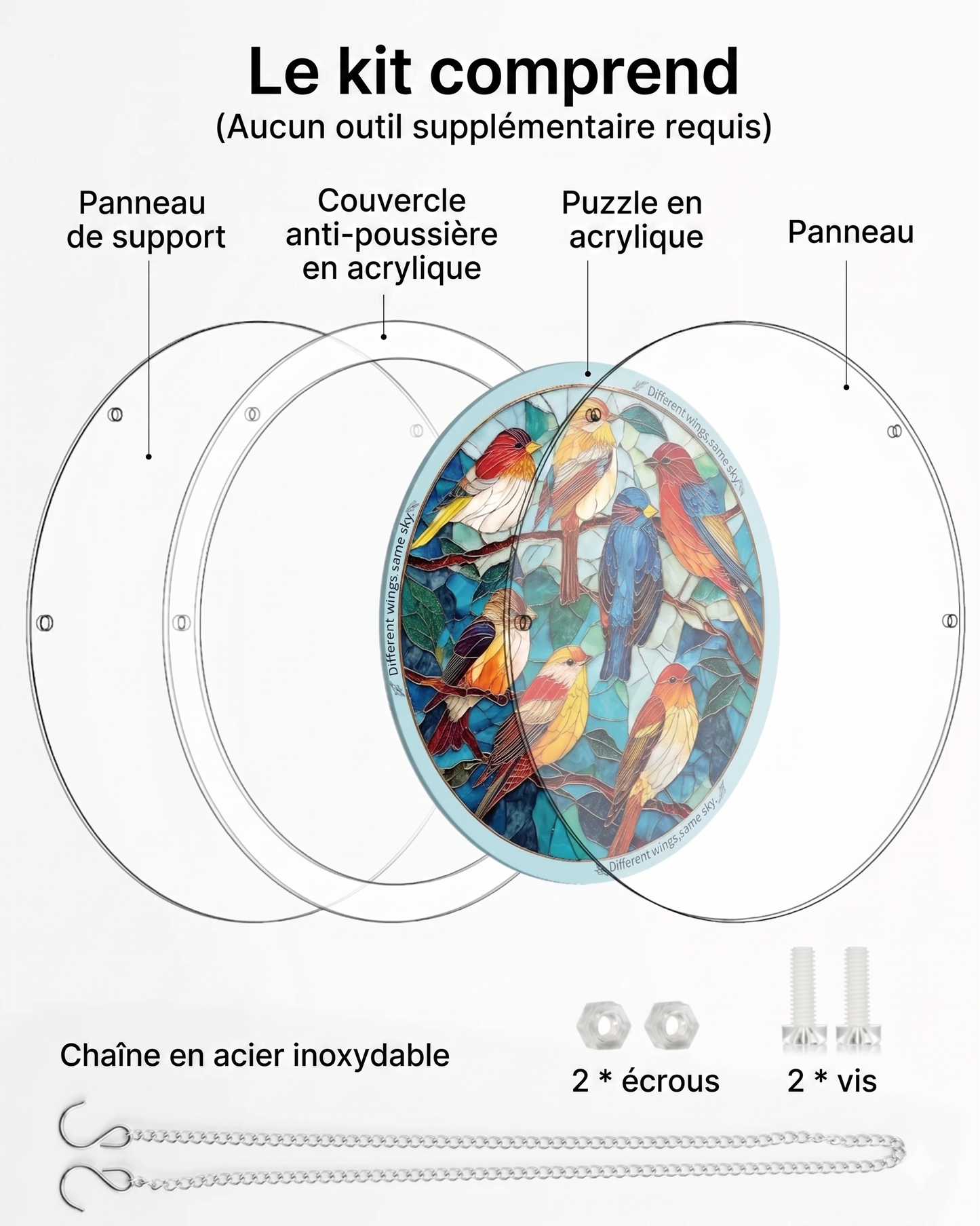CrystalBird Pro – Un puzzle attrape-soleil coloré en acrylique pour illuminer votre intérieur