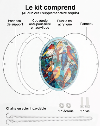 CrystalBird Pro – Un puzzle attrape-soleil coloré en acrylique pour illuminer votre intérieur