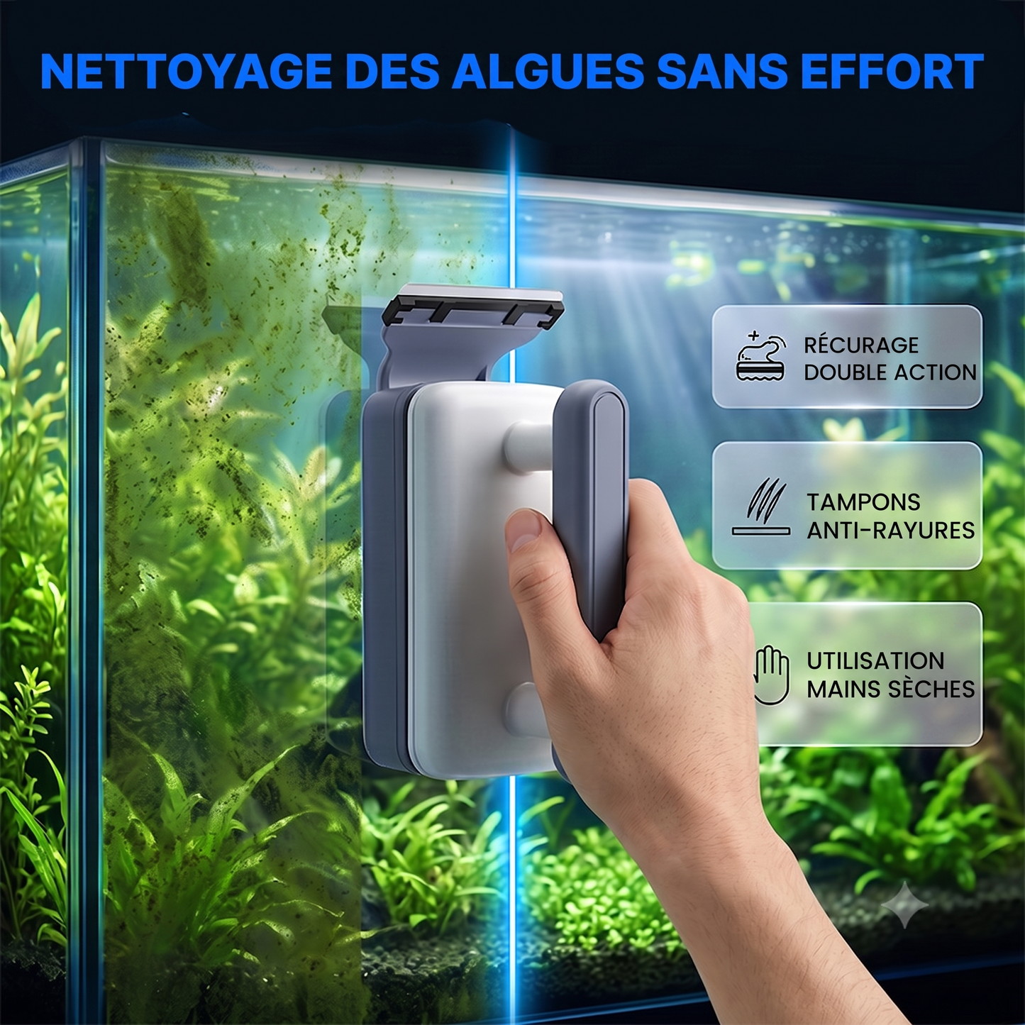 MagnaClean – Brosse magnétique puissante pour un nettoyage double face sans effort