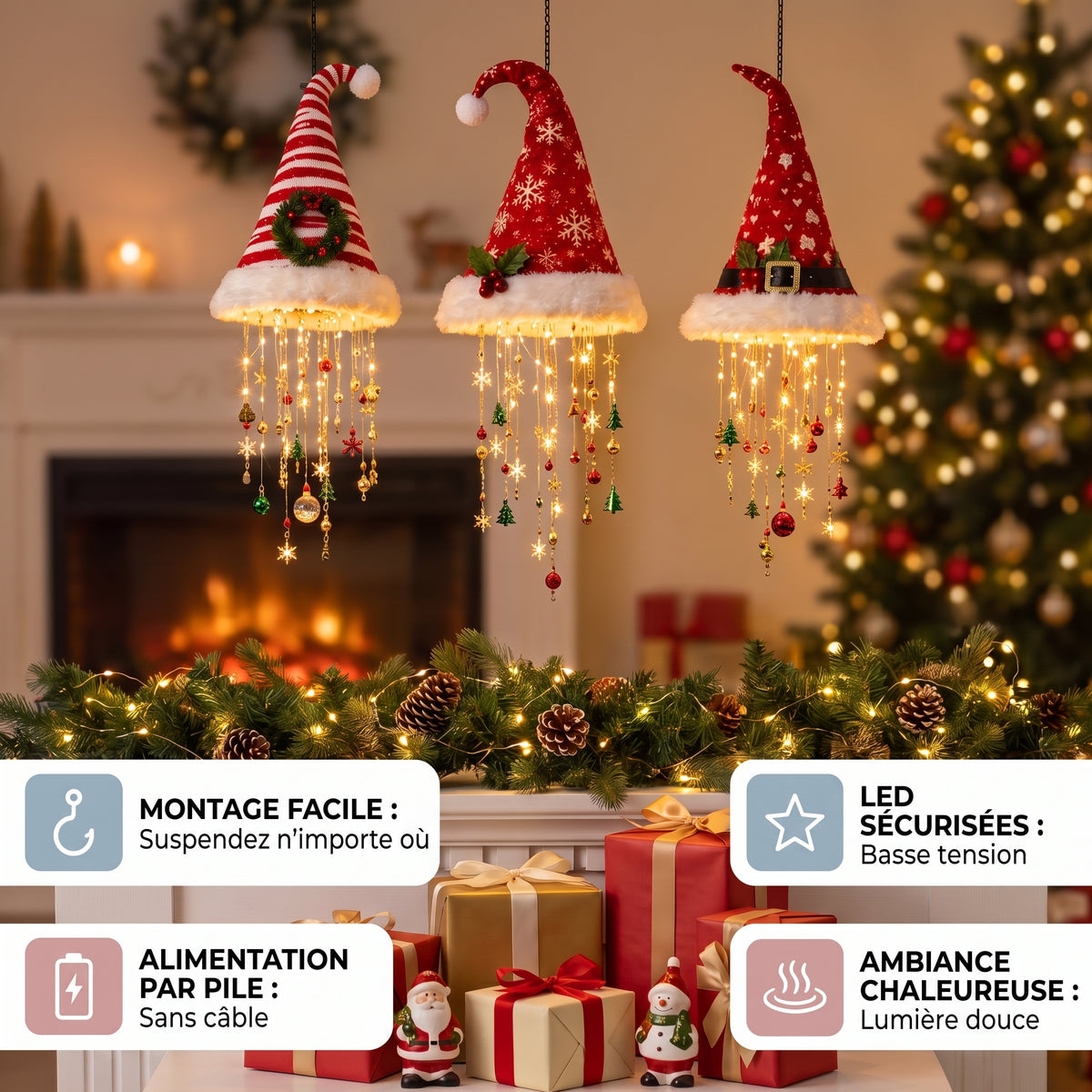 SantaGlow – Le bonnet de Père Noël lumineux à LED