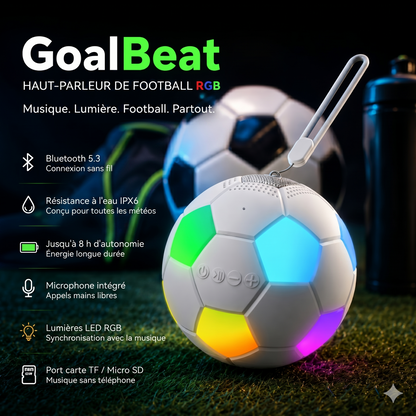 GoalBeat RGB – L'enceinte Bluetooth football qui fait vibrer vos playlists