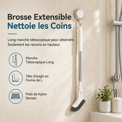 CornerScrub Pro – La brosse de nettoyage extensible à poils rigides
